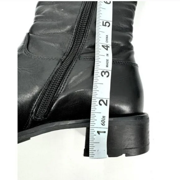 *Paul Green* Black Leather Tall Riding Moto Boots *Austrian-crafted* - Picture 5 of 13